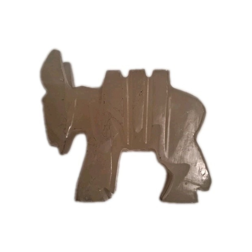 Vintage‎ Hand Carved White Onyx Quartz Donkey Mule Burro Figurine Mexico 2"